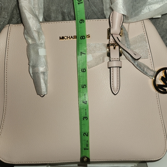 Michael Kors Charlotte Leather Satchel in Powder Blush - Picture 11 of 12